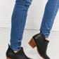 MMShoes Trust Yourself Embroidered Crossover Cowboy Bootie in Black