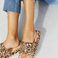 MMShoes Arms Around Me Open Toe Slide in Leopard