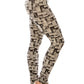 Long Yoga Style Banded Lined Multi Printed Knit Legging With High Waist.