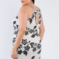 Plus Size Ivory Black Floral Basic Dress