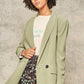 A Solid Woven Blazer Jacket