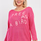 Plus "free As A Bird" Logo Knit Sweater