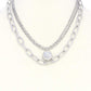 Metal Ball Oval Link Layered Necklace