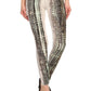Snake Scales Printed, High Waisted Leggings In Fitted Style With Elastic Waistband