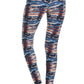 Yoga Style Banded Lined Tie Dye Printed Knit Legging With High Waist