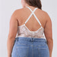 Plus Size Sheer Lace Sleeveless V-neck Criss-cross Back Strap Bodysuit