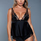2 Pc Satin Cami Set With Plunging Neckline Top And Elasticated Mini Shorts