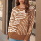 A Zebra Print Pullover Sweater