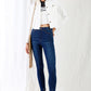 Dark Blue High-waisted With Rips Skinny Denim Jeans