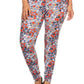 Plus Size Star Print, Full Length Leggings In A Slim Fitting Style With A Banded High Waist