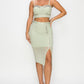 Studded Stone Cami Top & Slit Mini Skirts Set