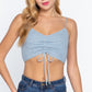 Front Ruched Detail Sweater Knit Crop Cami Top