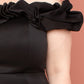 Ruffle Off The Shoulder Plus Size Midi Dress