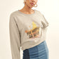 Vintage-style, Multicolor Star French Terry Knit Graphic Sweatshirt