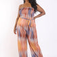 Printed Tube Jumpsuit With Self Belt