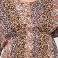 Print Mixed Dolman Sleeve Dress With Side Pockets