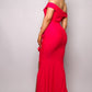 Crossover Front Off Shoulder Side Ruffle Maxi Dress