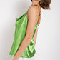 Cowl neck satin camisole with chain strap