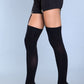 Opaque Thigh Highs With Attached Clip Garter. (shorts Not Included.)
