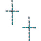 Multi Stone Pattern Cross Metal Earring