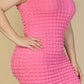 Plus Size Bubble Fabric One Shoulder Bodycon Mini Dress