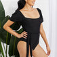 Marina West Swim Salty Air Puff Sleeve One-Piece in Black