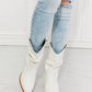 MMShoes Better in Texas Scrunch Cowboy Boots in White