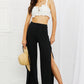 Culture Code Heatwave Front Slit Flowy Pants in Black