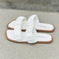 Weeboo Double Strap Scrunch Sandal in White
