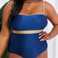Marina West Swim Wave Break Contrast Trim One-Piece