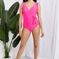 Marina West Swim Full Size Float On Ruffle Faux Wrap One-Piece in Pink