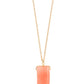 Elongated single horn pendant necklace