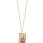 Elongated single horn pendant necklace