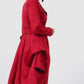 Waist Belt Tacked Faux Suede Coat