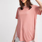 Short Sleeves Rayon Slub Mix And Match Striped Contrast Boxy Top
