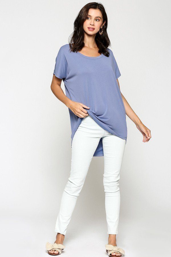 Scoop Neckline Cupro Solid Top