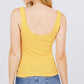 Sleeveless Double Scoop Neck Stripe 2 Ply Rib Knit Top