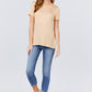 Short Sleeve Crew Neck Stripe Rayon Spandex Ringer Knit Top