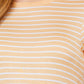 Short Sleeve Crew Neck Stripe Rayon Spandex Ringer Knit Top