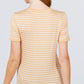 Short Sleeve Crew Neck Stripe Rayon Spandex Ringer Knit Top