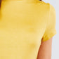 Short Sleeve Mock Neck Rayon Spandex Rib Top