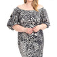 Plus Size  Animal Print Crepe Stretch Bodycon Dress