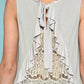 Sleeveless Back Lace Ruffle Detail Tank Top