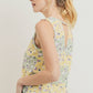Printed Terry Back Opened Sleeveless Top