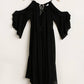 Ruffled Cold Shoulder Maxi Dress With Front Tassel Tie