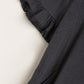 Short Ruffle Frayed Hem And Round Neck Dress With Pockets