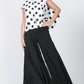Cascade Ruffle Detail Polka Dot Print Top