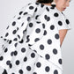 Cascade Ruffle Detail Polka Dot Print Top