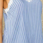 Stripe Print Side Slit Adjustable Self Spaghetti Lace Cami