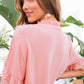 Ruffle Mock Notched Neck Short Sleeve Solid Top